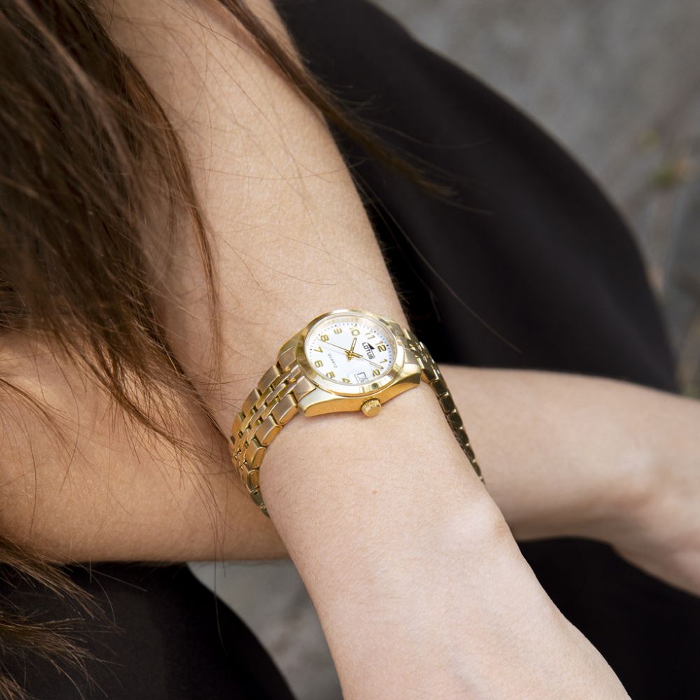 Lotus Orologio Solo Tempo Acciaio Gold Quadrante Bianco
