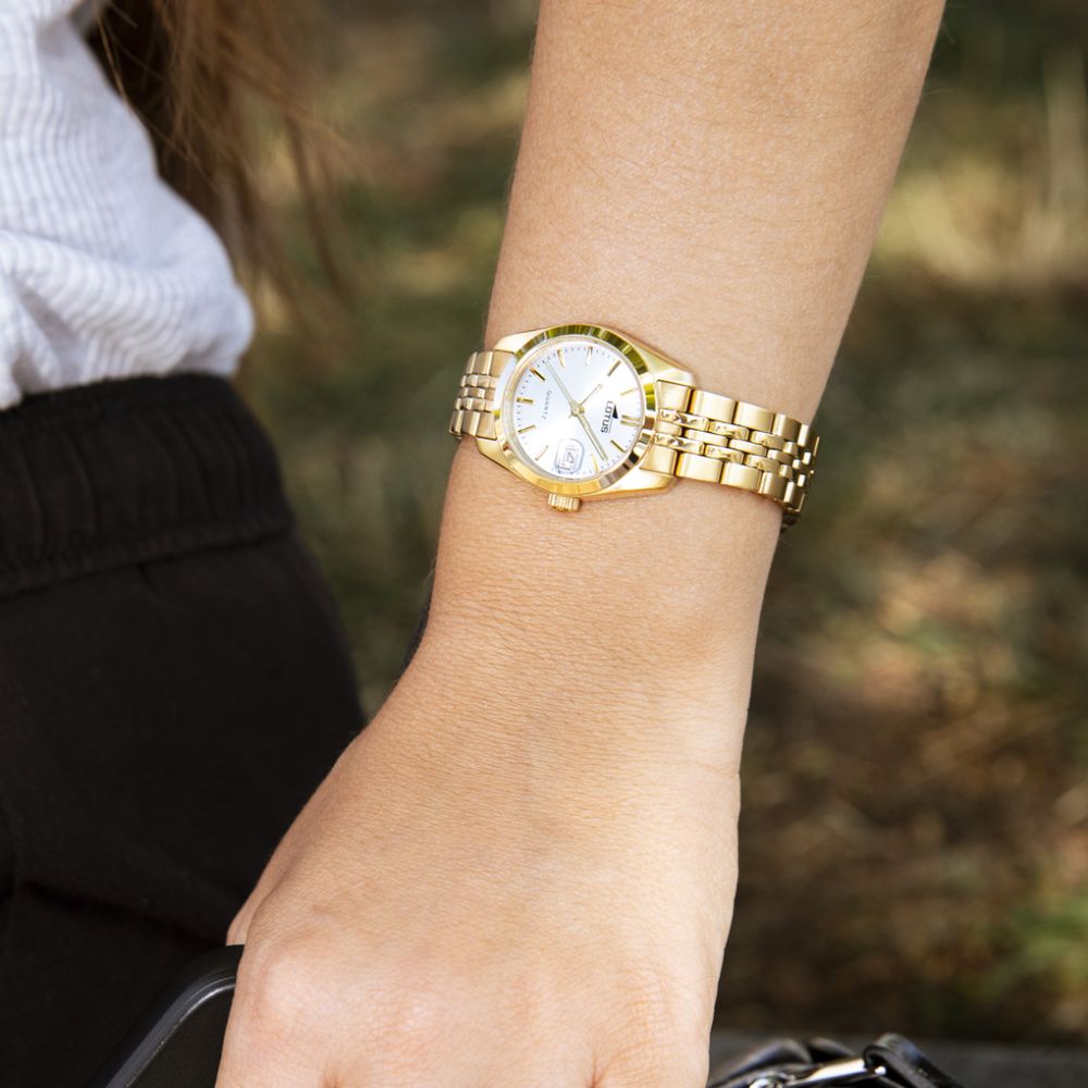 Lotus Orologio Solo Tempo Acciaio Gold Quadrante Silver