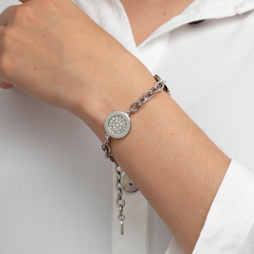 Lotus Bracciale Donna Acciaio Cerchi Zirconati