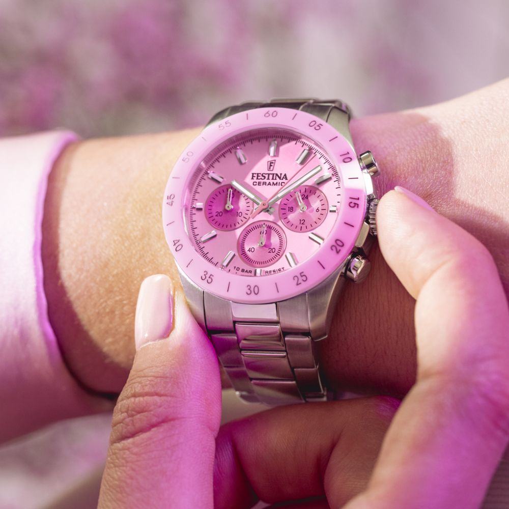 Festina Orologio Cronografo Acciaio Quadrante Rosa