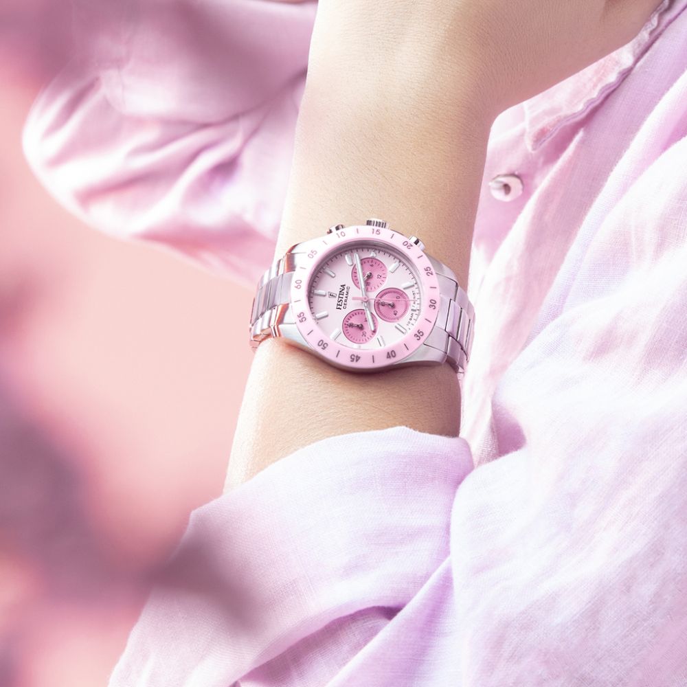 Festina Orologio Cronografo Acciaio Quadrante Rosa