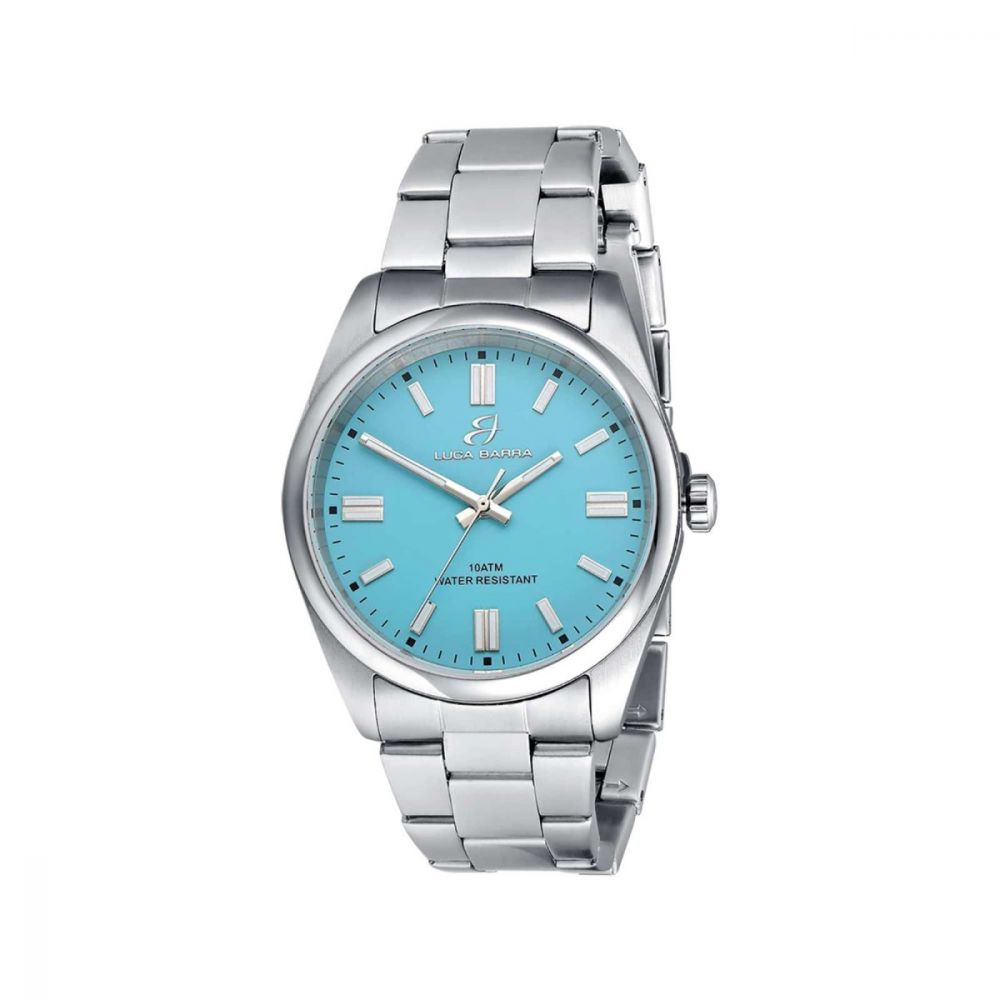 Luca Barra Orologio Uomo Solo tempo Acciaio Quadrante Azzurro