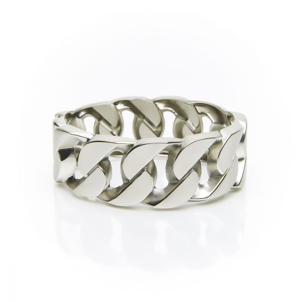 L.Ab Bracciale Rigido Metallo Maglia Groumette Emma