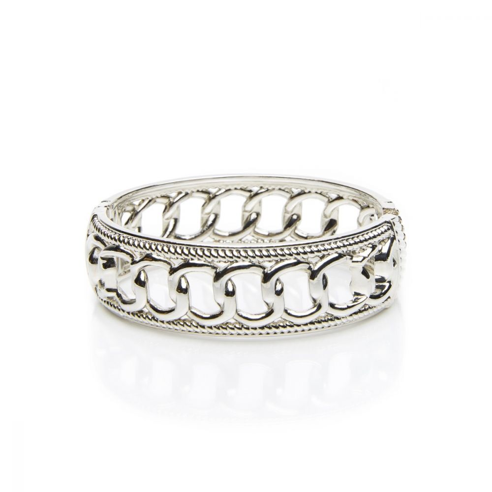L.Ab Bracciale Rigido Metallo Maglia Groumette Anna Karenina
