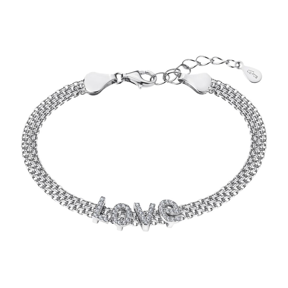 Lotus Bracciale Argento Scritta Love