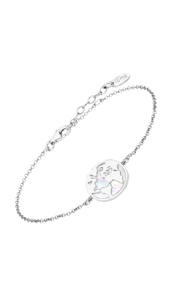 Lotus Bracciale Donna Argento Mondo con Madreperla