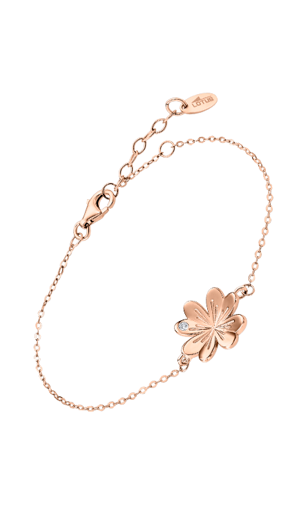 Lotus Bracciale Donna Argento Rosè Fiore con Zircone