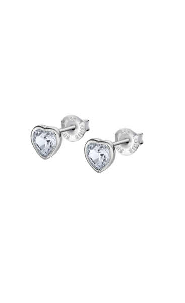 Lotus Orecchini Donna Argento Punto Luce Cuore Swarovsky