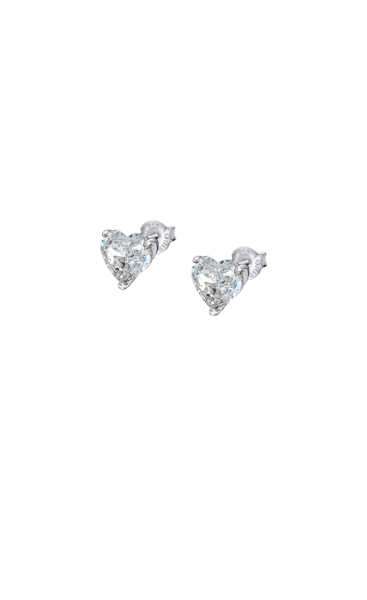 Lotus Orecchini Donna Argento Punto Luce Cuore Bianco Swarovsky