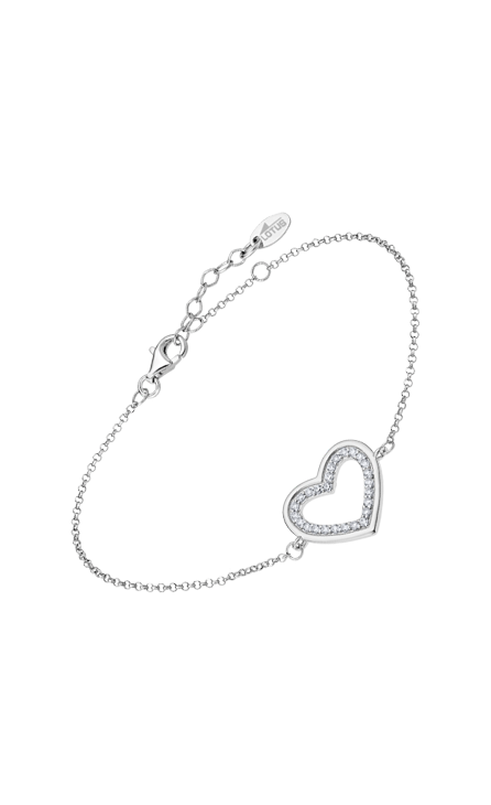 Lotus Bracciale Donna Argento Cuore Con Zirconi