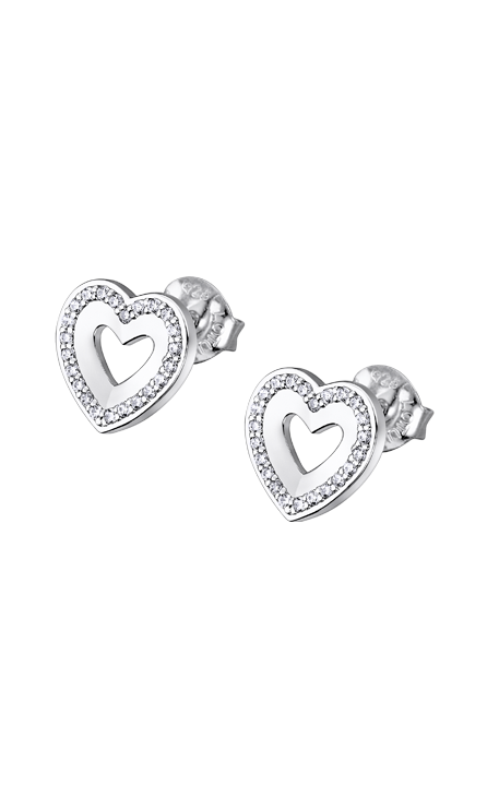 Lotus Orecchini Lobo Donna Argento Cuore Zirconato