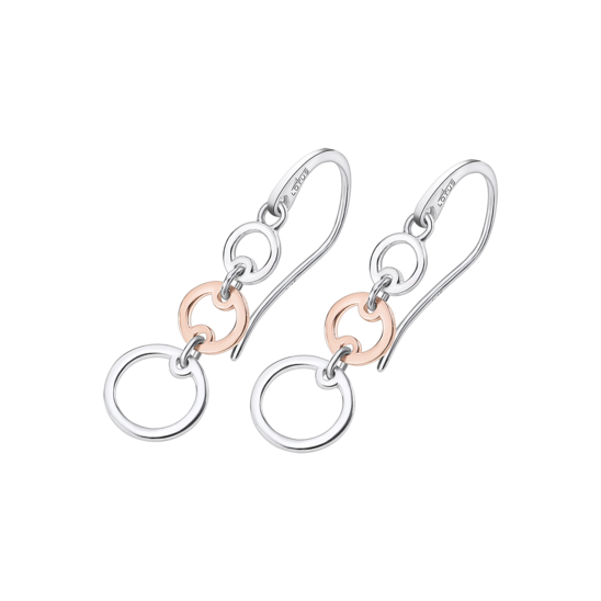 Lotus Orecchini Pendenti Donna Argento 3 Cerchi
