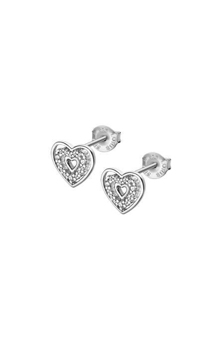 Lotus Orecchini Lobo Donna Argento Cuore Zirconato