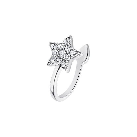 Lotus Ear Cuff Donna Argento Stella 11 Zirconi