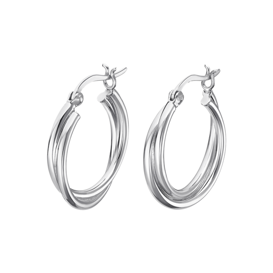 Lotus Orecchini Cerchio Argento 28 mm