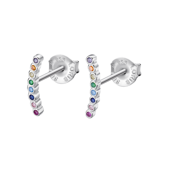 Lotus Orecchini Argento Zirconi Multicolor