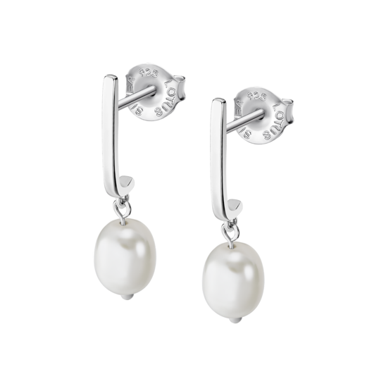 Lotus Orecchini Argento Rodiato e Perle