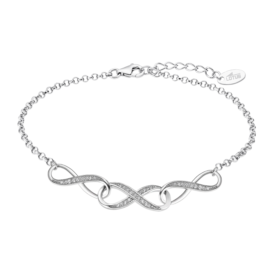 Lotus Bracciale Argento 3 Infiniti e Zirconi Bianchi