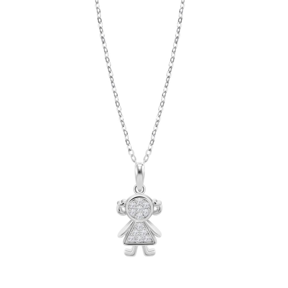 Lotus Collana Argento Bambina con Cristalli