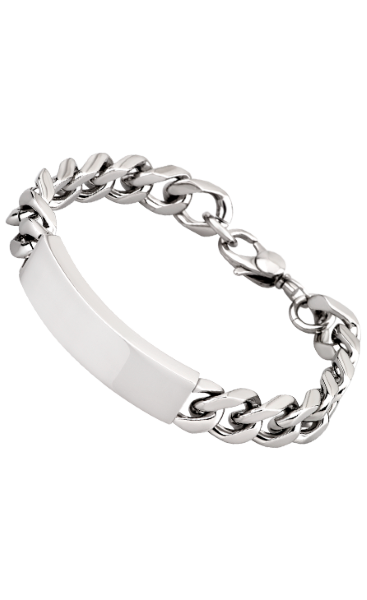 Lotus Bracciale Uomo Acciaio Catena con Piastra