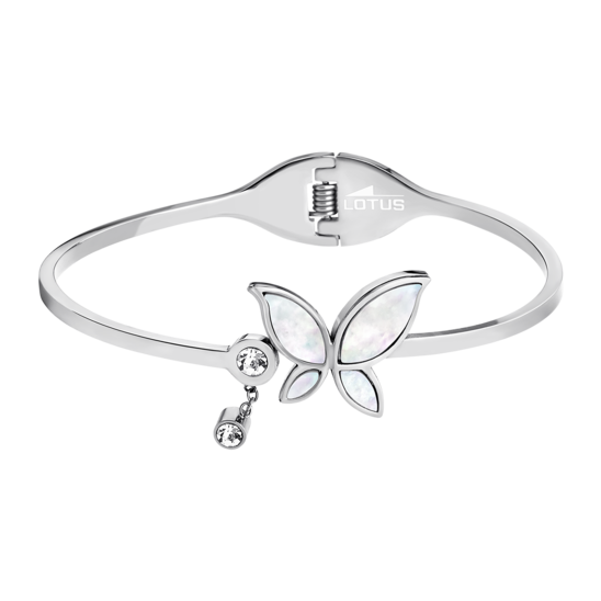 Lotus Bracciale Acciaio Farfalla e Cristalli