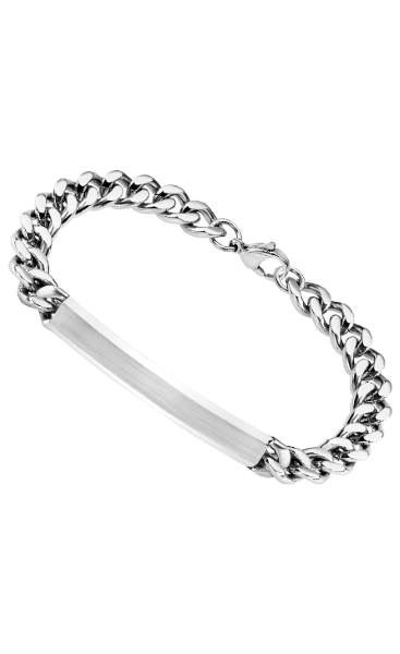 Lotus Bracciale Uomo Acciaio catena con Piastra