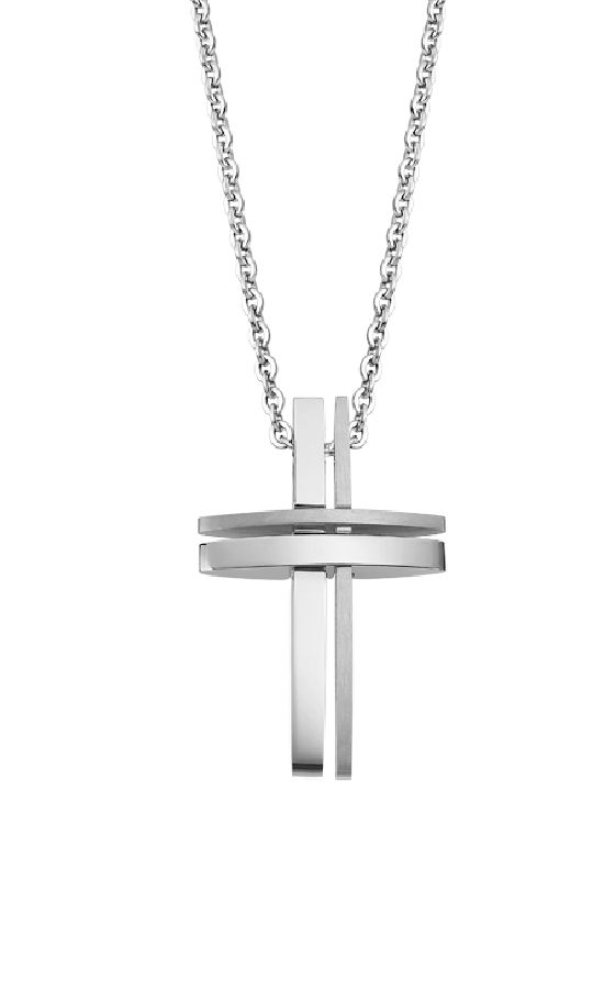 Lotus Collana Uomo Acciaio Croce Stilizzata