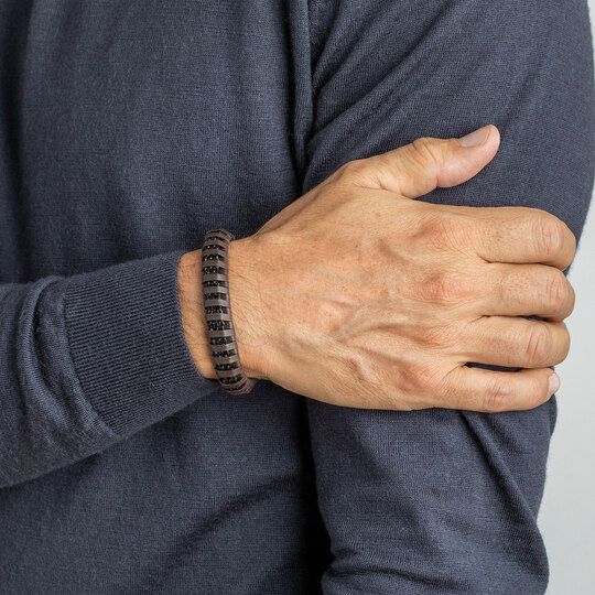 Lotus Bracciale Uomo Acciaio e Pelle Marrone