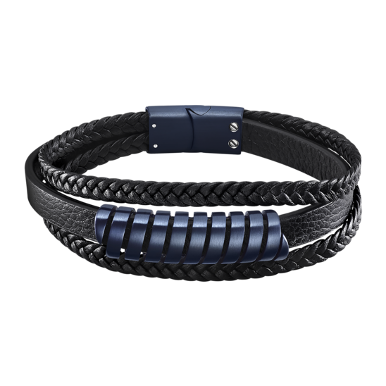 Lotus Bracciale Uomo Pelle Blu Chiusura Magnetica