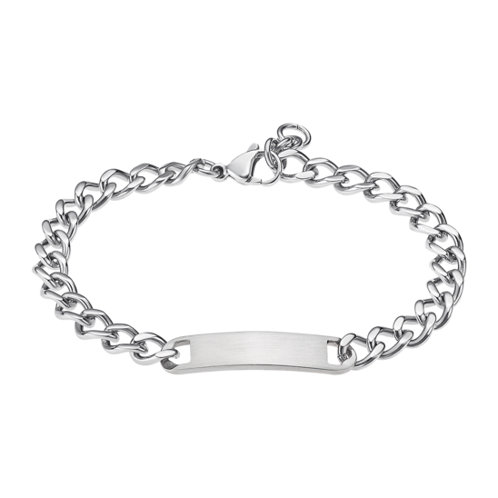 Lotus Bracciale Uomo Acciaio Catena e Piastra