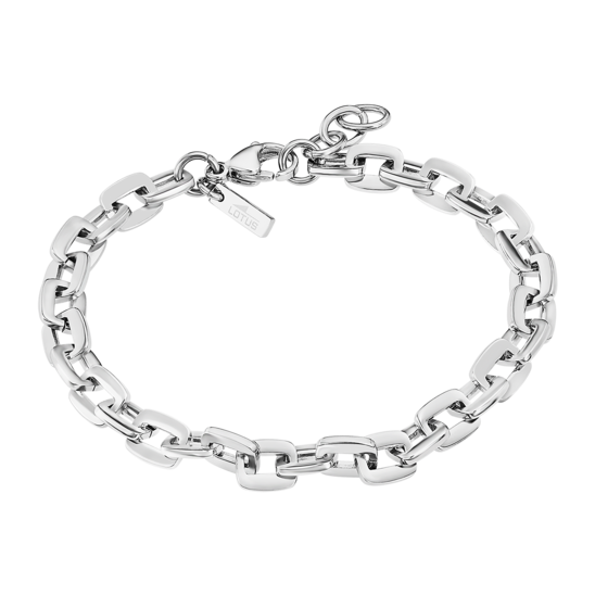 Lotus Bracciale Uomo Acciaio Catena Quadrata