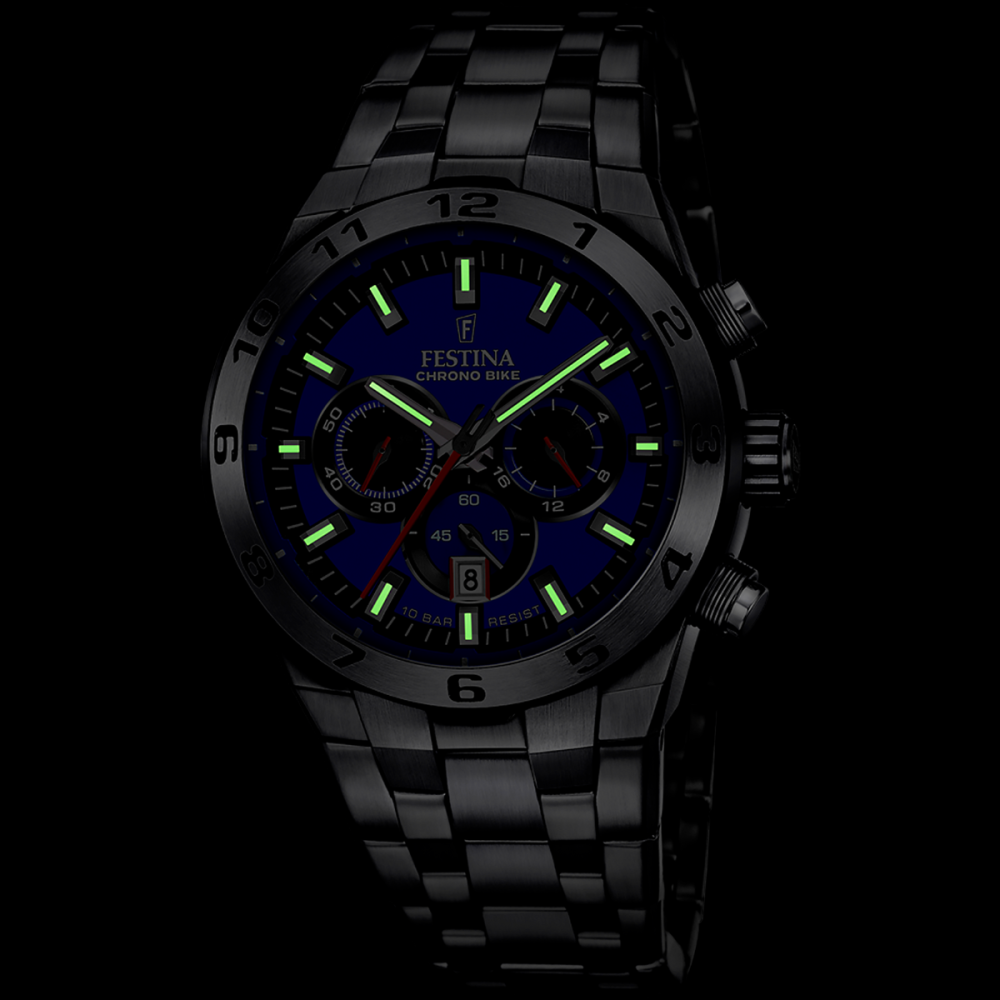 Festina Orologio Cronografo Acciaio Quadrante Azzurro