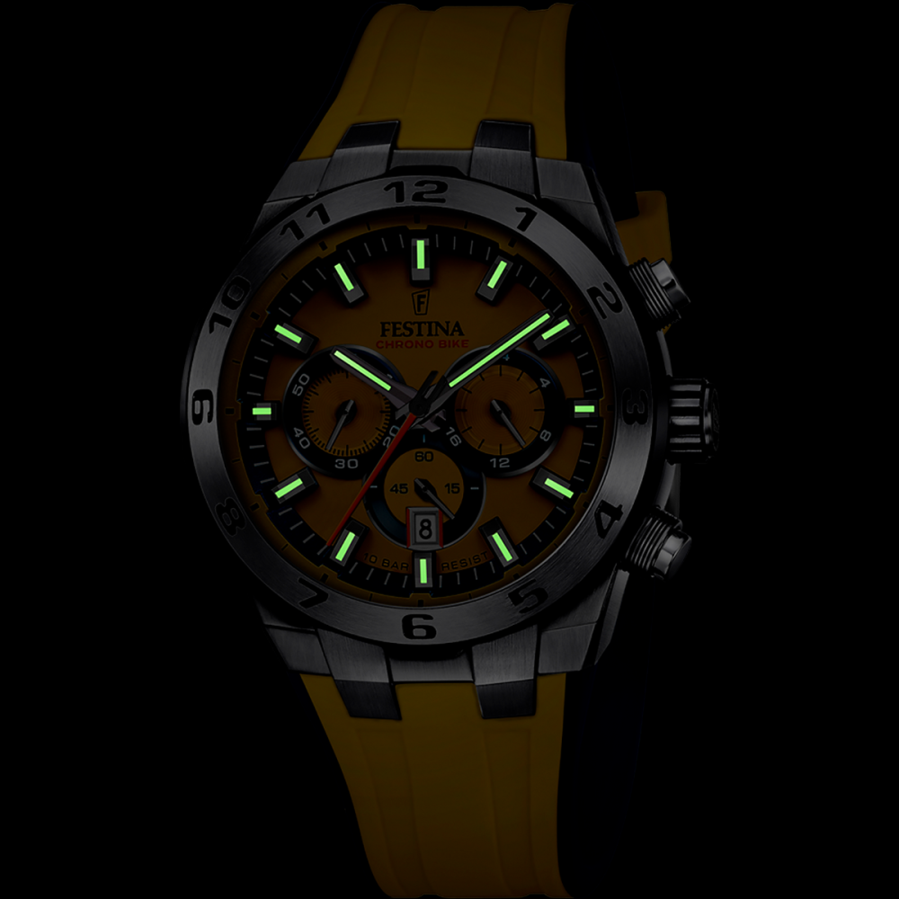 Festina Orologio Cronografo Acciaio Quadrante Giallo