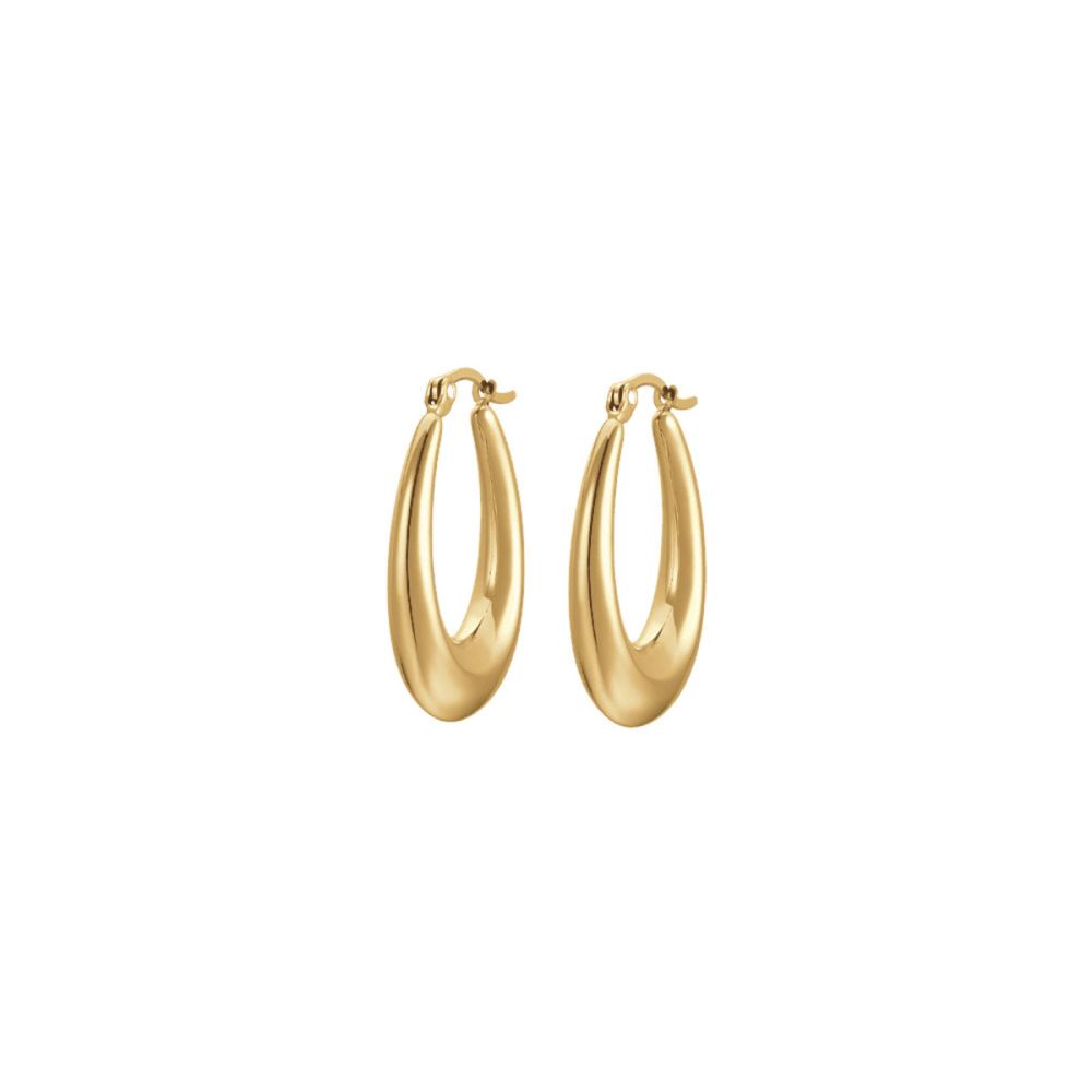 Luca Barra Orecchini Acciaio Gold 22X28 mm