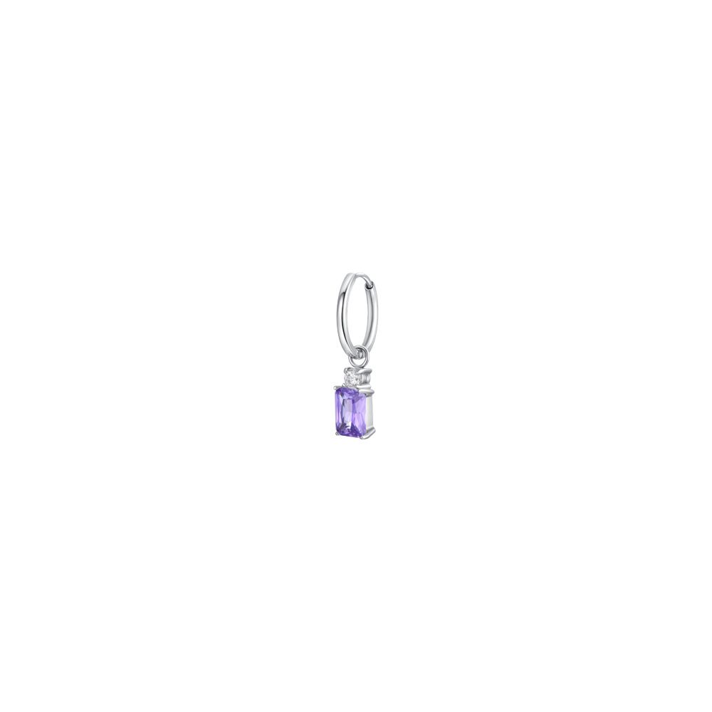 Luca Barra Mono Cerchietto Acciaio Zirconi Viola e Bianco