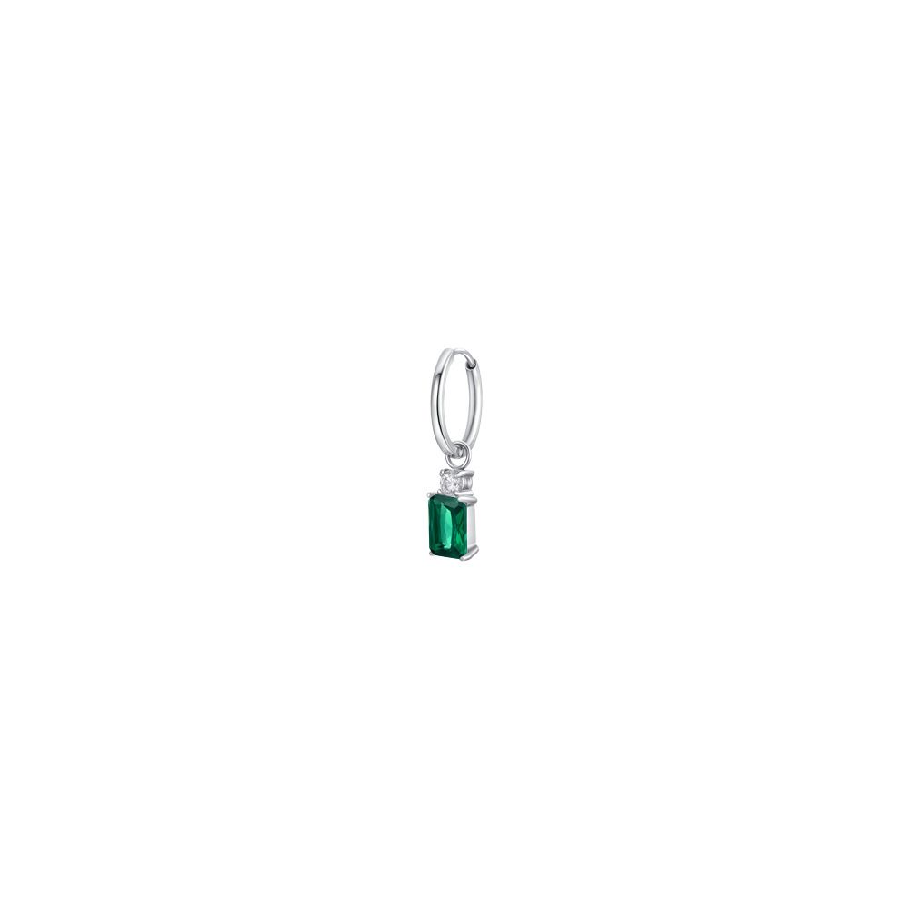 Luca Barra Mono Cerchietto Acciaio Zirconi Verde e Bianco