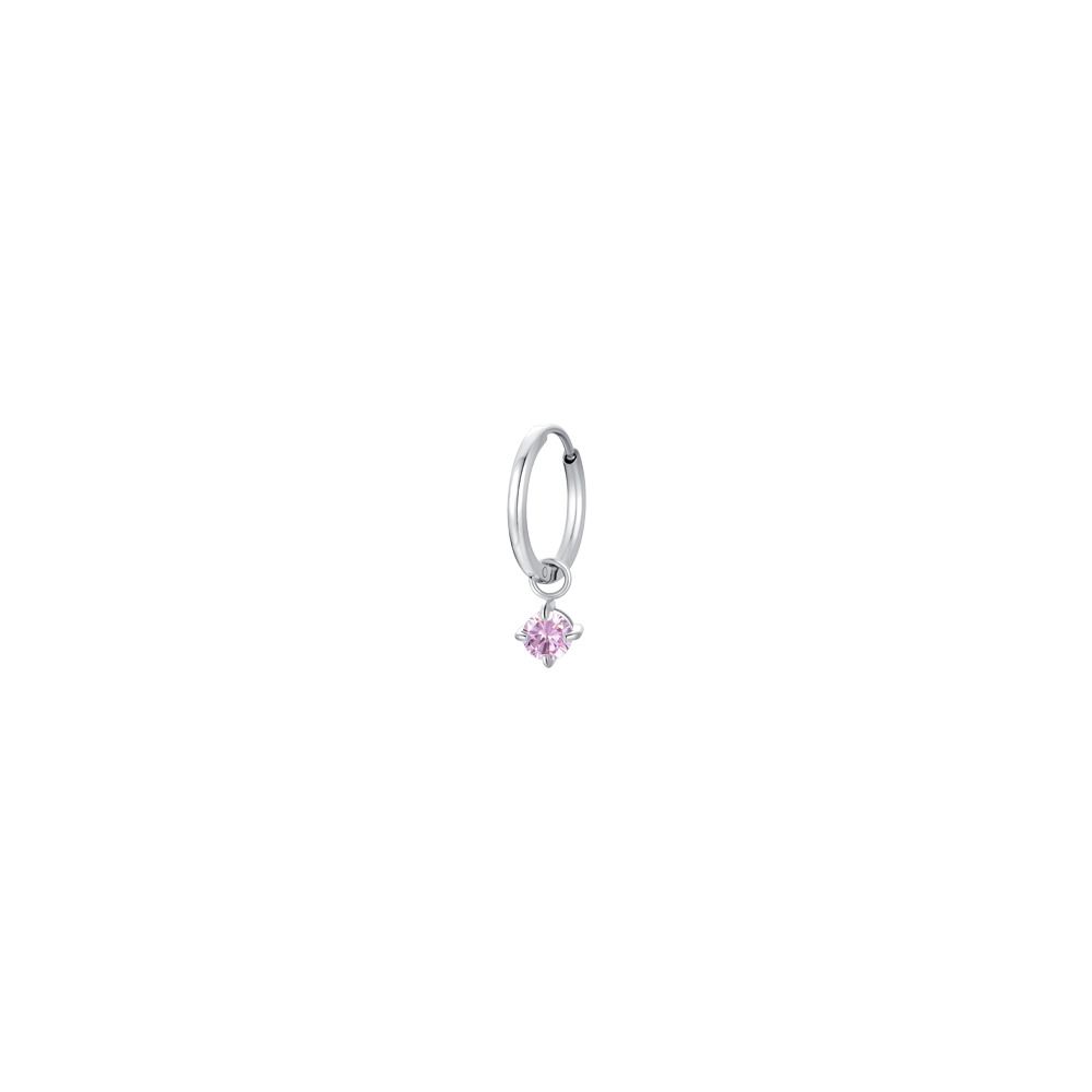 Luca Barra Mono Cerchietto Acciaio Zircone Rosa