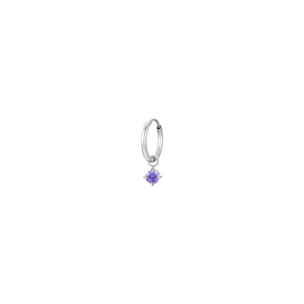 Luca Barra Mono Cerchietto Acciaio Zircone Viola