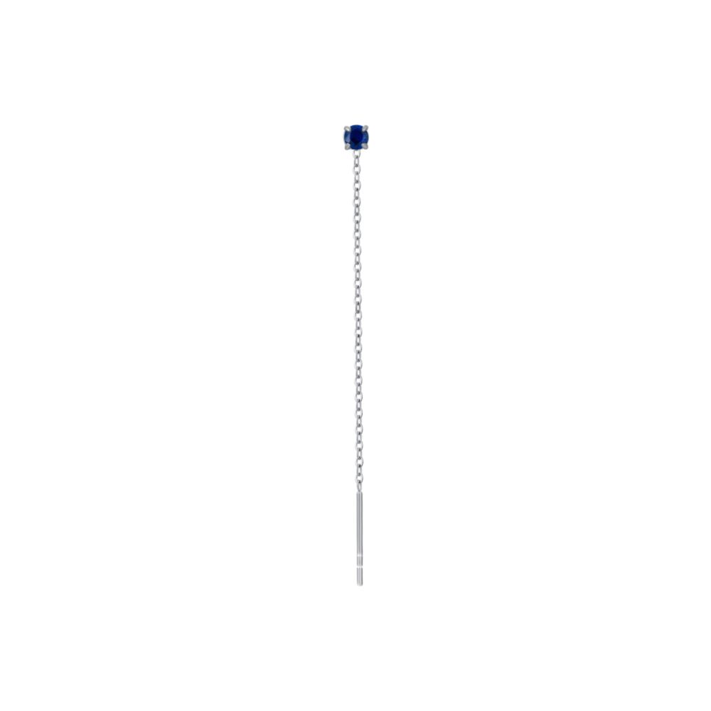 Luca Barra Mono Orecchino Acciaio Cristallo Blu 3 mm