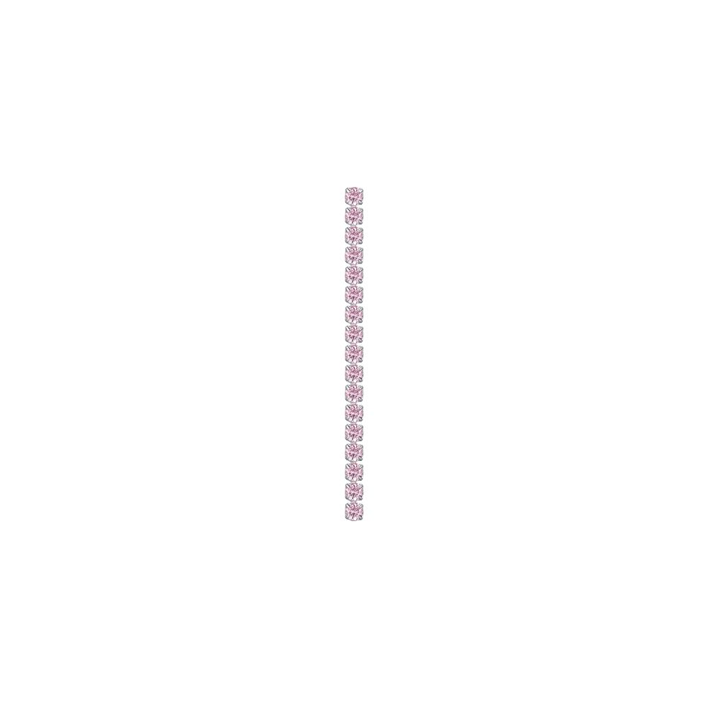 Luca Barra Mono Orecchino Tennis Acciaio Cristalli Rosa 