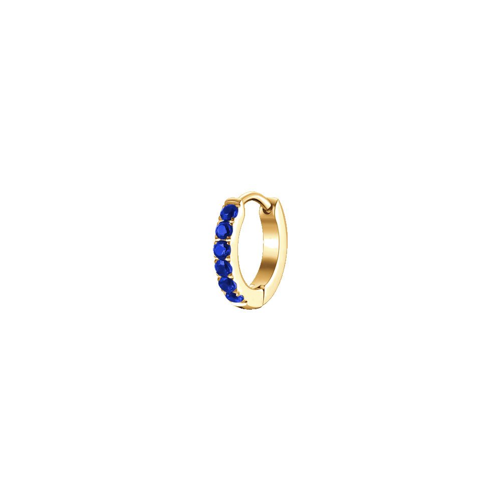 Luca Barra Mono Cerchio Acciaio Gold Zirconi Blu