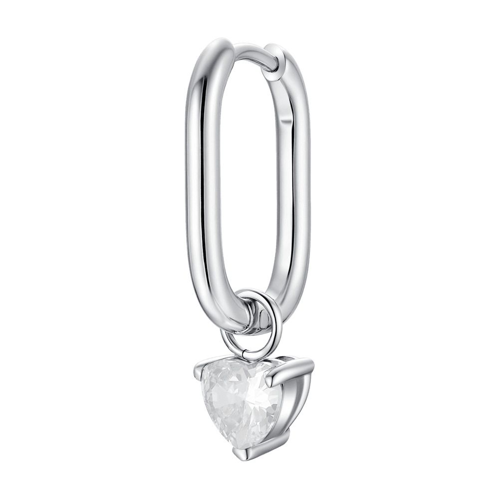 Luca Barra Mono Orecchino Zircone Bianco