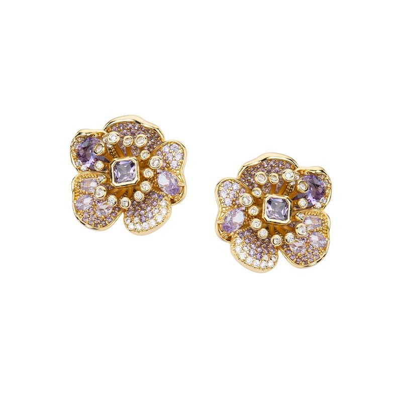 Barbieri Orecchini Metallo Dorato Cristalli Multicolor