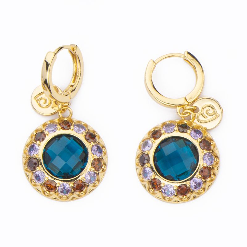 Barbieri Orecchini Metallo Dorato Cristalli e Zirconi