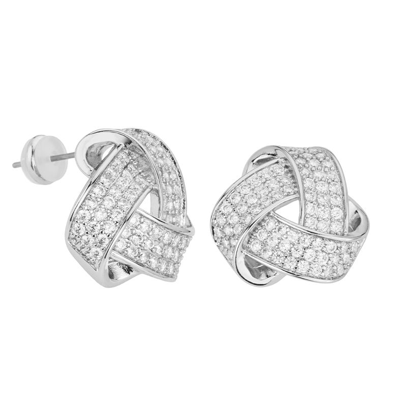 Barbieri Orecchini Metallo Rodiato 4 Fasce Zirconate