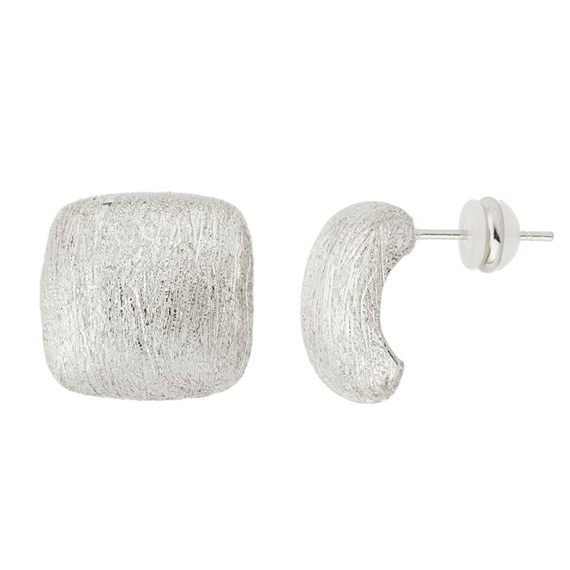 Barbieri Orecchini Metallo Rodiato Spazzolato