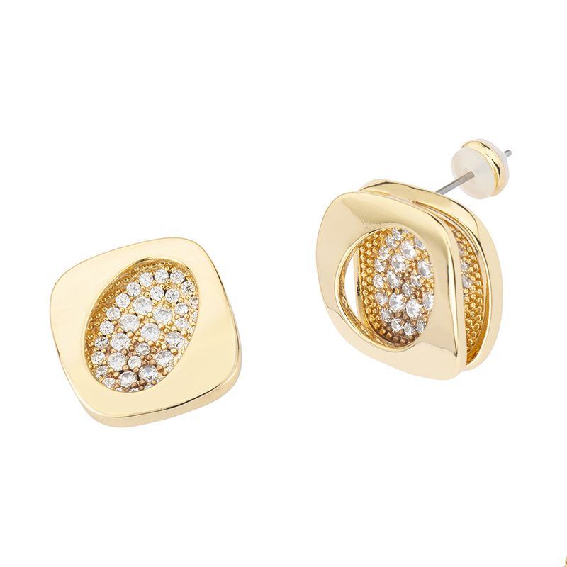 Barbieri Orecchini Metallo Dorato con Zirconi