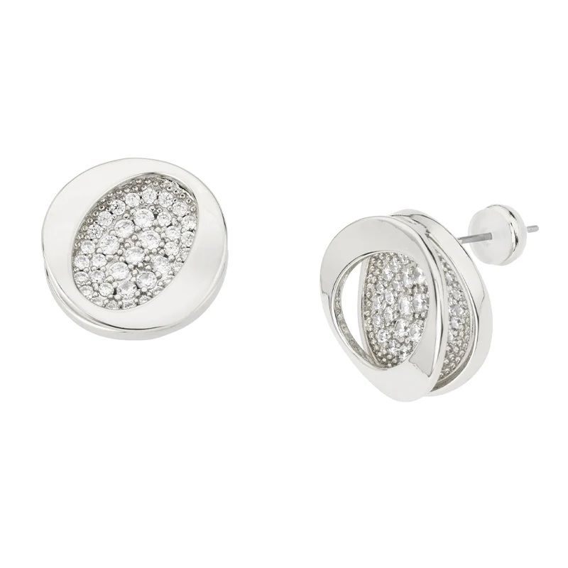 Barbieri Orecchini Metallo Rodiato con Zirconi