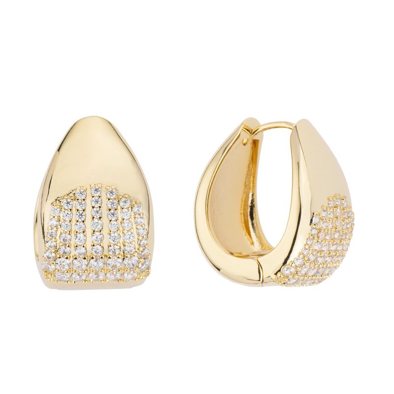 Barbieri Orecchini Goccia Metallo Dorato e Zirconi