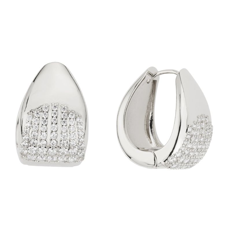 Barbieri Orecchini Goccia Metallo Rodiato e Zirconi